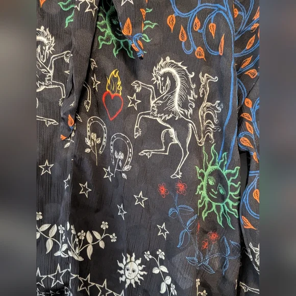 Sandro Paris Colchique Celestial Print Top - Picture 6 of 11